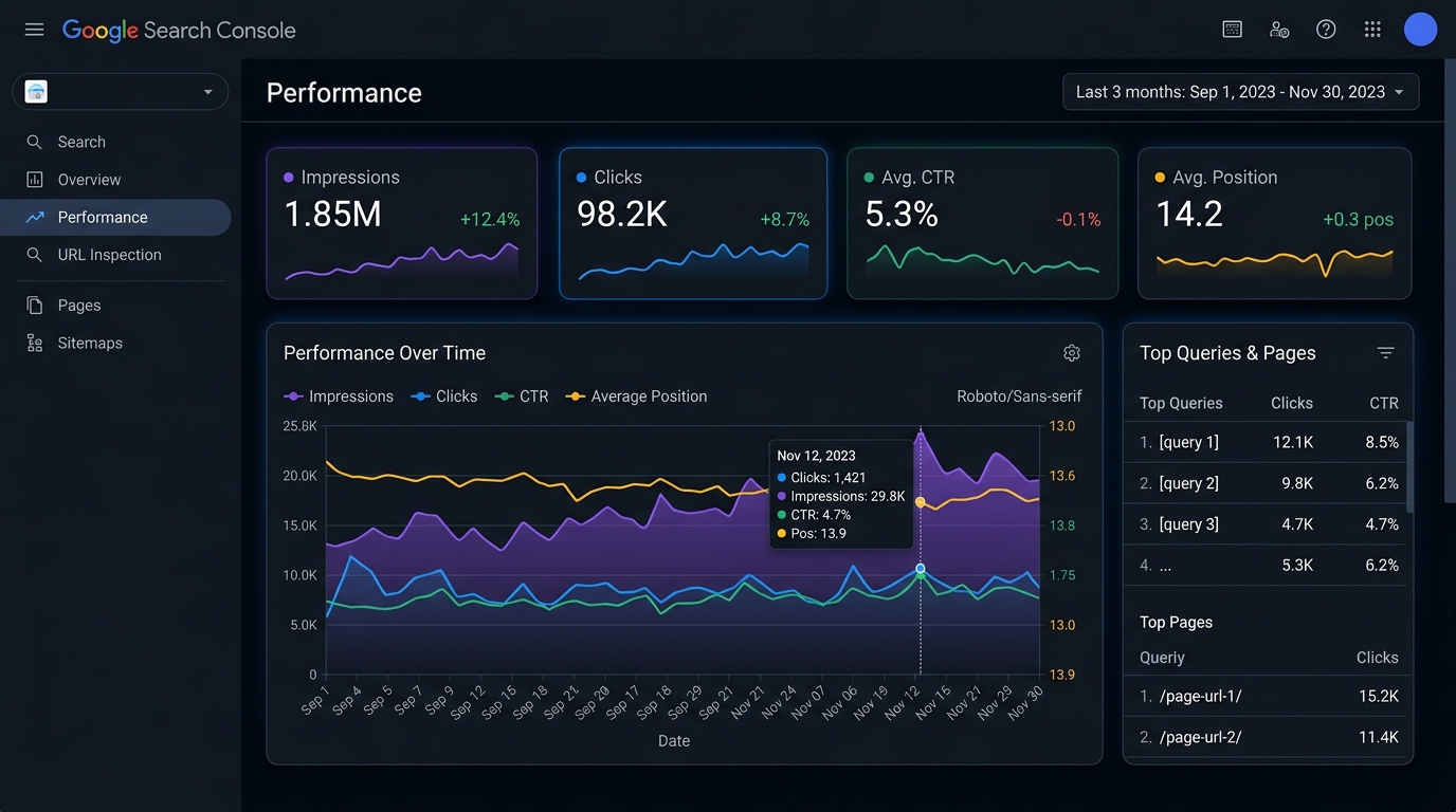 Google Search Console Performance Metrics for SEO Measurement