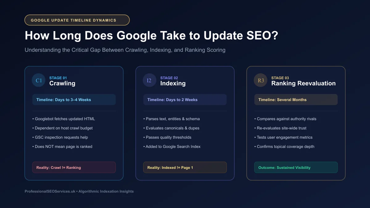 How Long Does Google Take to Update SEO - Crawling Indexing Reevaluation Stages