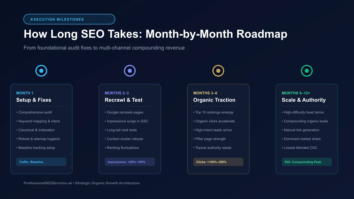 How Long SEO Takes - Month by Month Organic Growth Timeline Breakdown