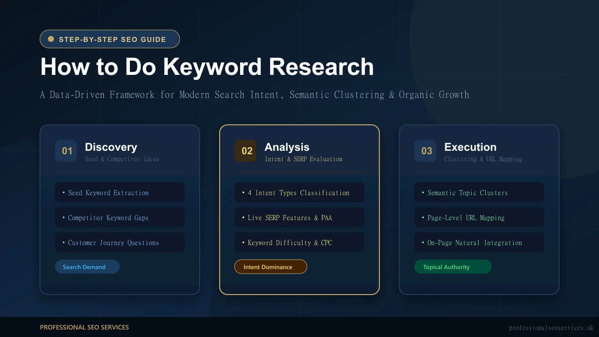 How to Do Keyword Research - Complete Step-by-Step SEO Framework and Workflow Diagram