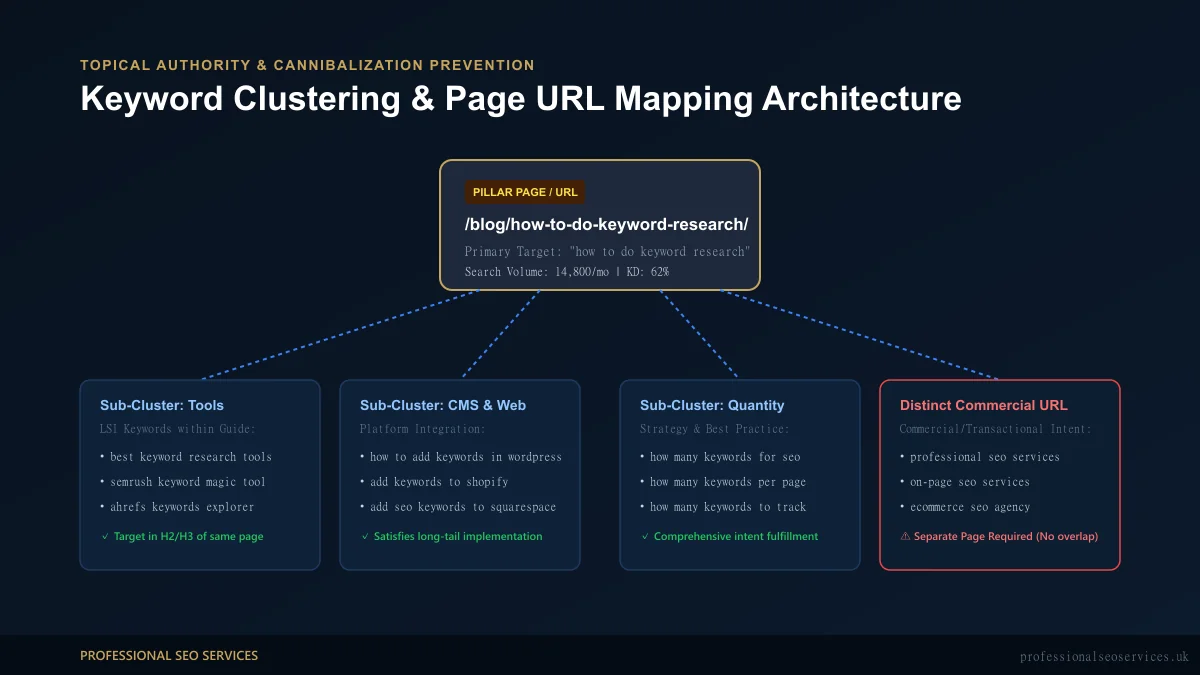 Keyword Clustering and Page URL Mapping Architecture for Modern SEO Topical Authority