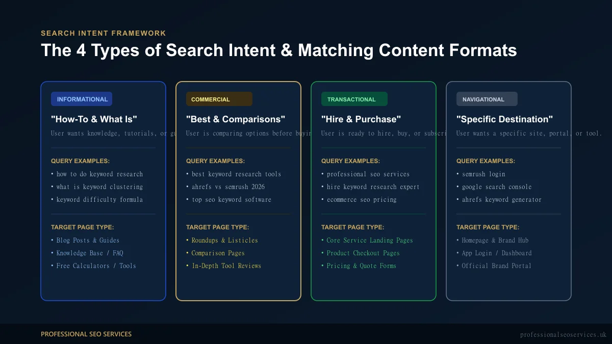 The Four Types of Search Intent and Corresponding SERP Features in Keyword Research
