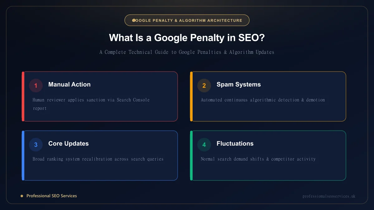 What is google penalty in seo complete technical guide illustrating manual actions and algorithm updates